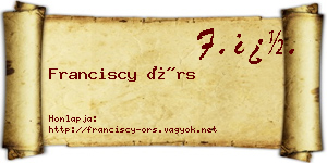 Franciscy Örs névjegykártya
